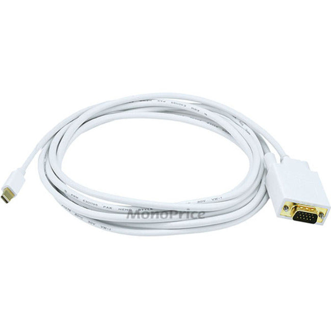 Mini Displayport To Vga Cable-White 10Ft
