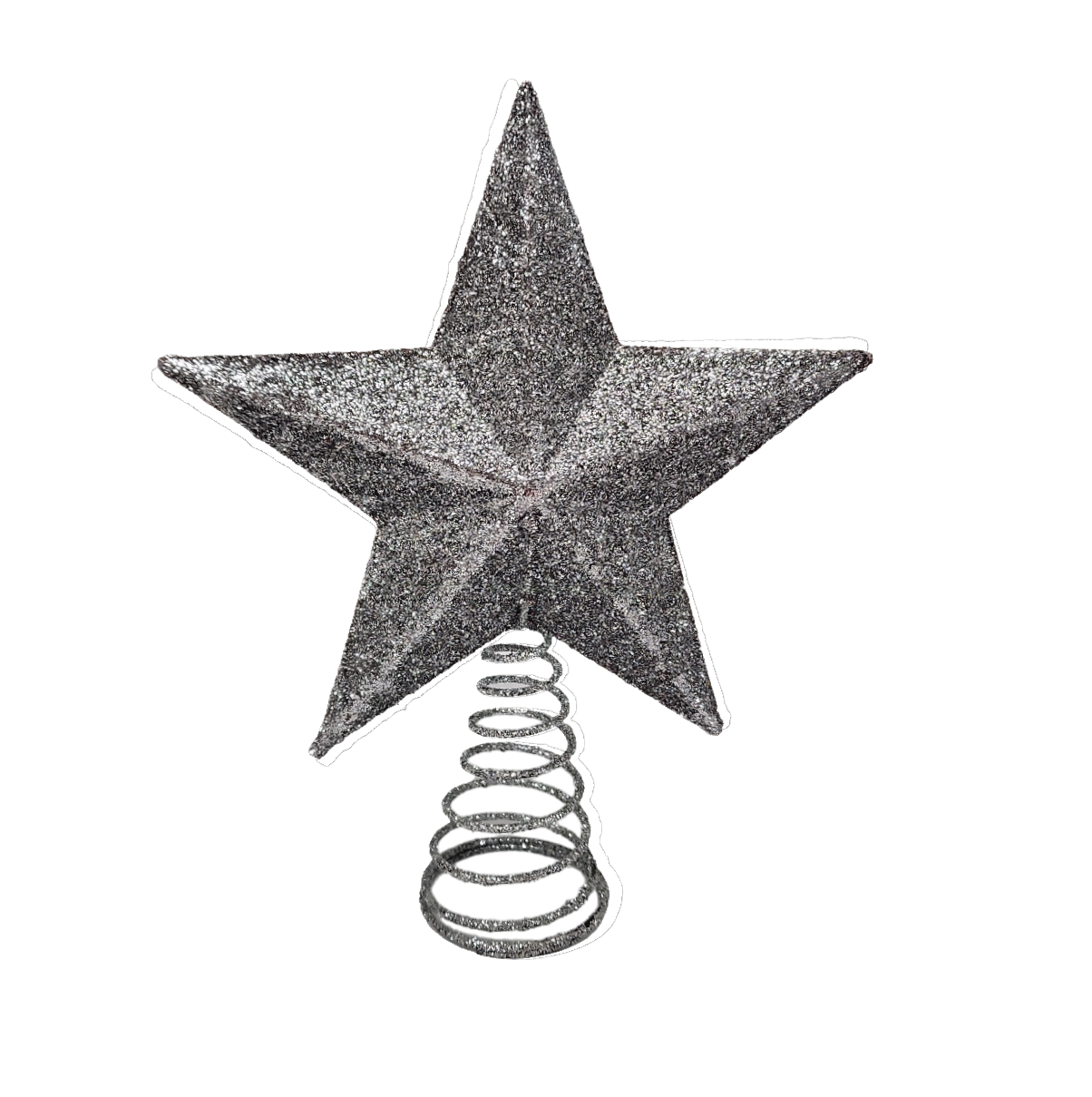 Mini Glitter Star Tree Topper - Silver