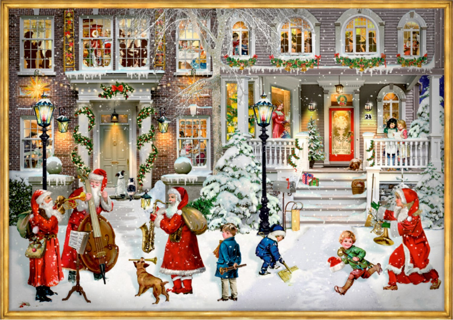 Miniature Nostalgic Advent Calendar Card - Wonderful Christmas Time