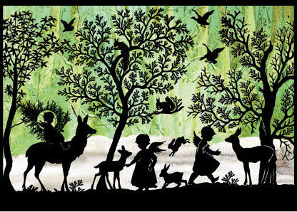 Miniature Silhouette Advent Calendar Card - Green