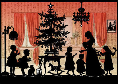 Miniature Silhouette Advent Calendar Card - Red