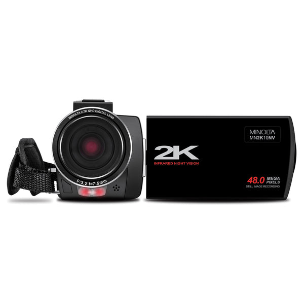 Minolta MN2K10NV-BK MN2K10NV 2.7K Quad HD 16x Digital Zoom IR Night Vision Video