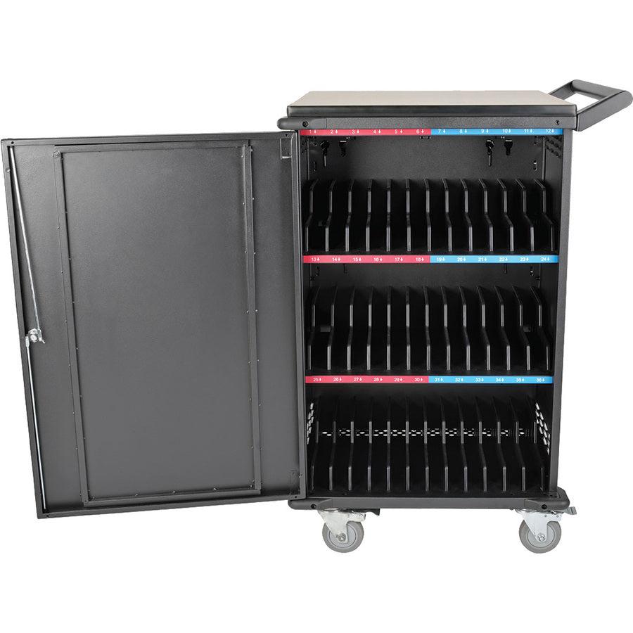 Mobile Laptop Charging Cart - 36 Device AC Charging Station | Tecisoft CSC36AC