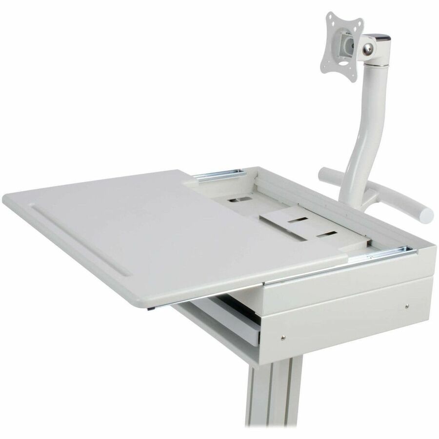 Mobile Workstation - Height Adjustable Monitor Mount with Casters | Tripp Lite WWSS1DWSTAA
