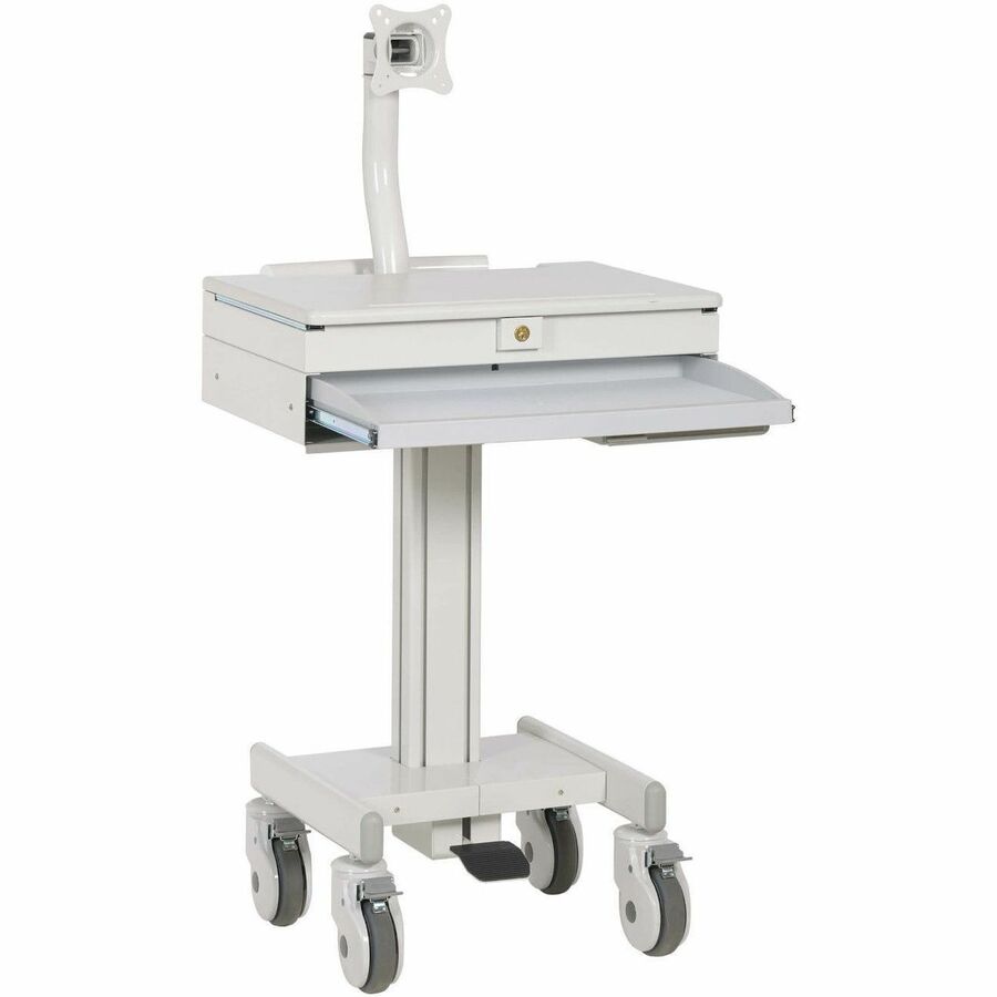 Mobile Workstation - Height Adjustable Monitor Mount with Casters | Tripp Lite WWSS1DWSTAA