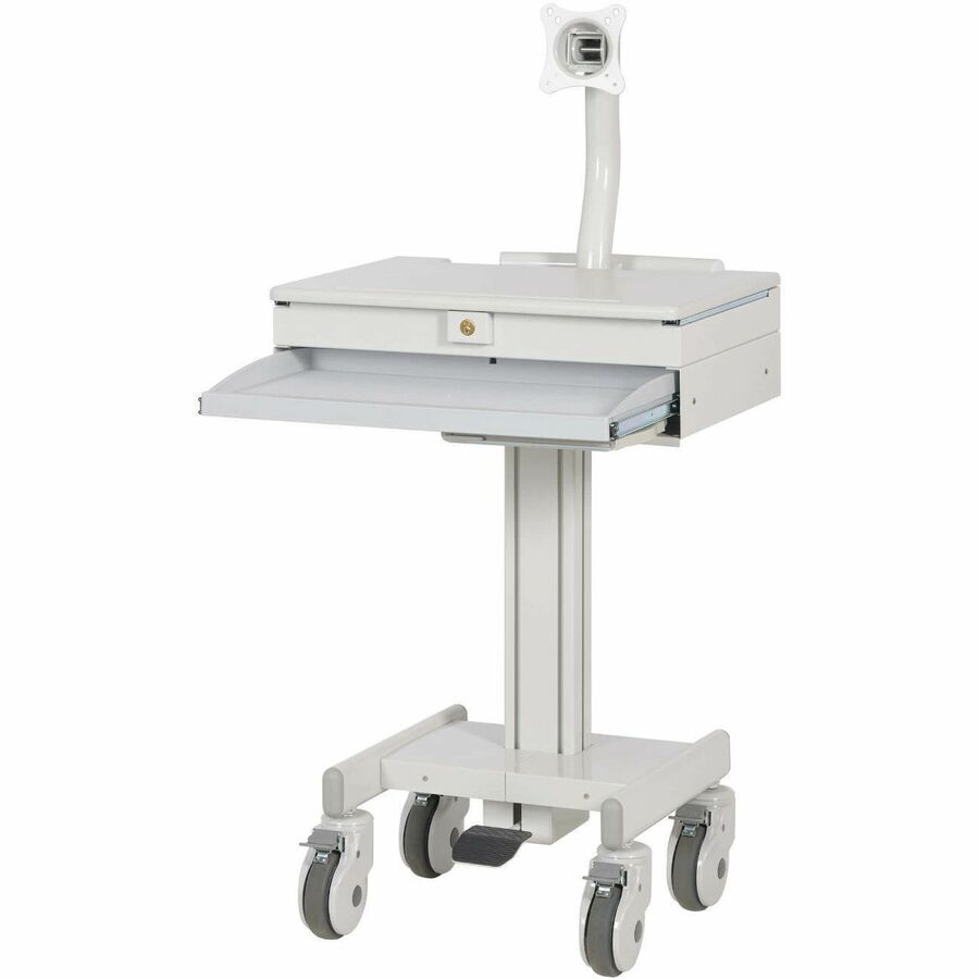 Mobile Workstation - Height Adjustable Monitor Mount with Casters | Tripp Lite WWSS1DWSTAA