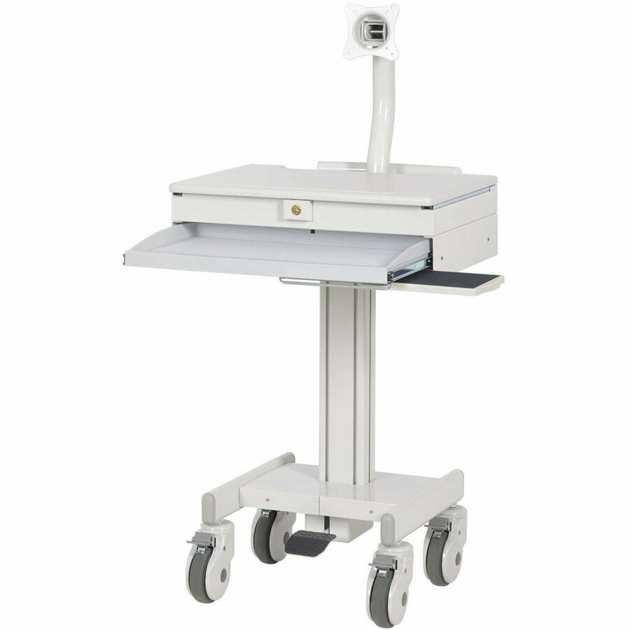 Mobile Workstation - Height Adjustable Monitor Mount with Casters | Tripp Lite WWSS1DWSTAA