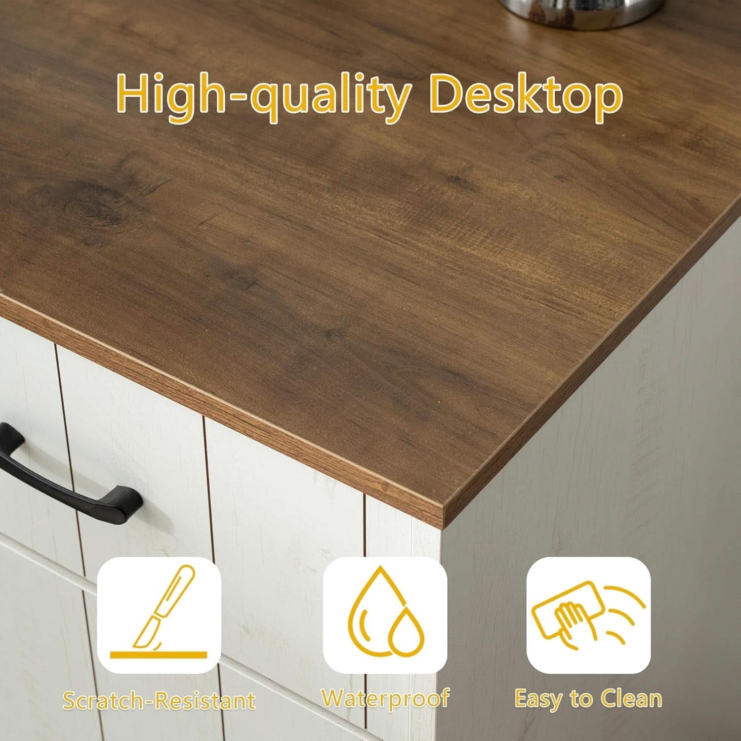 Modern 55 Inch Executive Desk with Charging Station