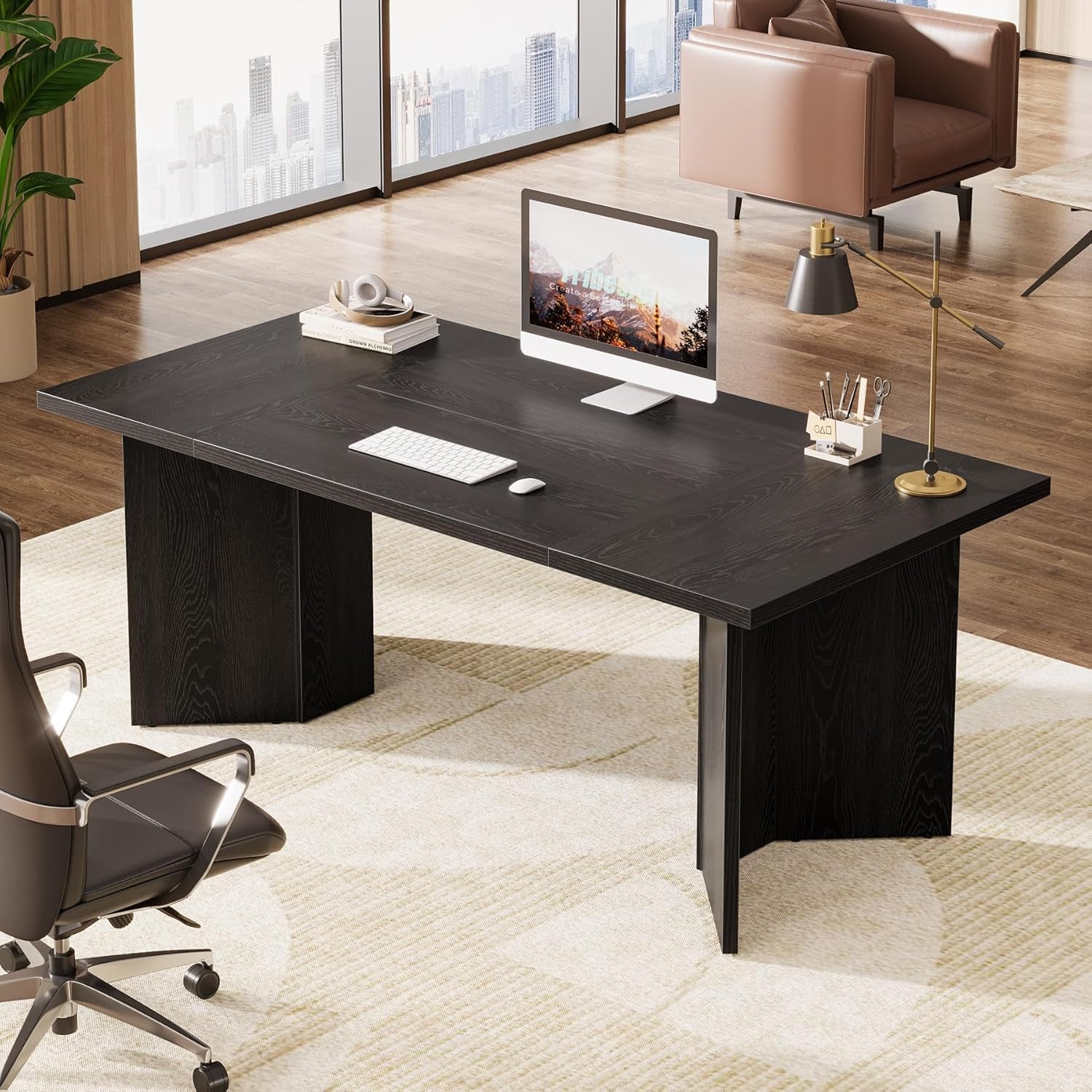 Modern 63 Inch Executive Desk For Home Office
