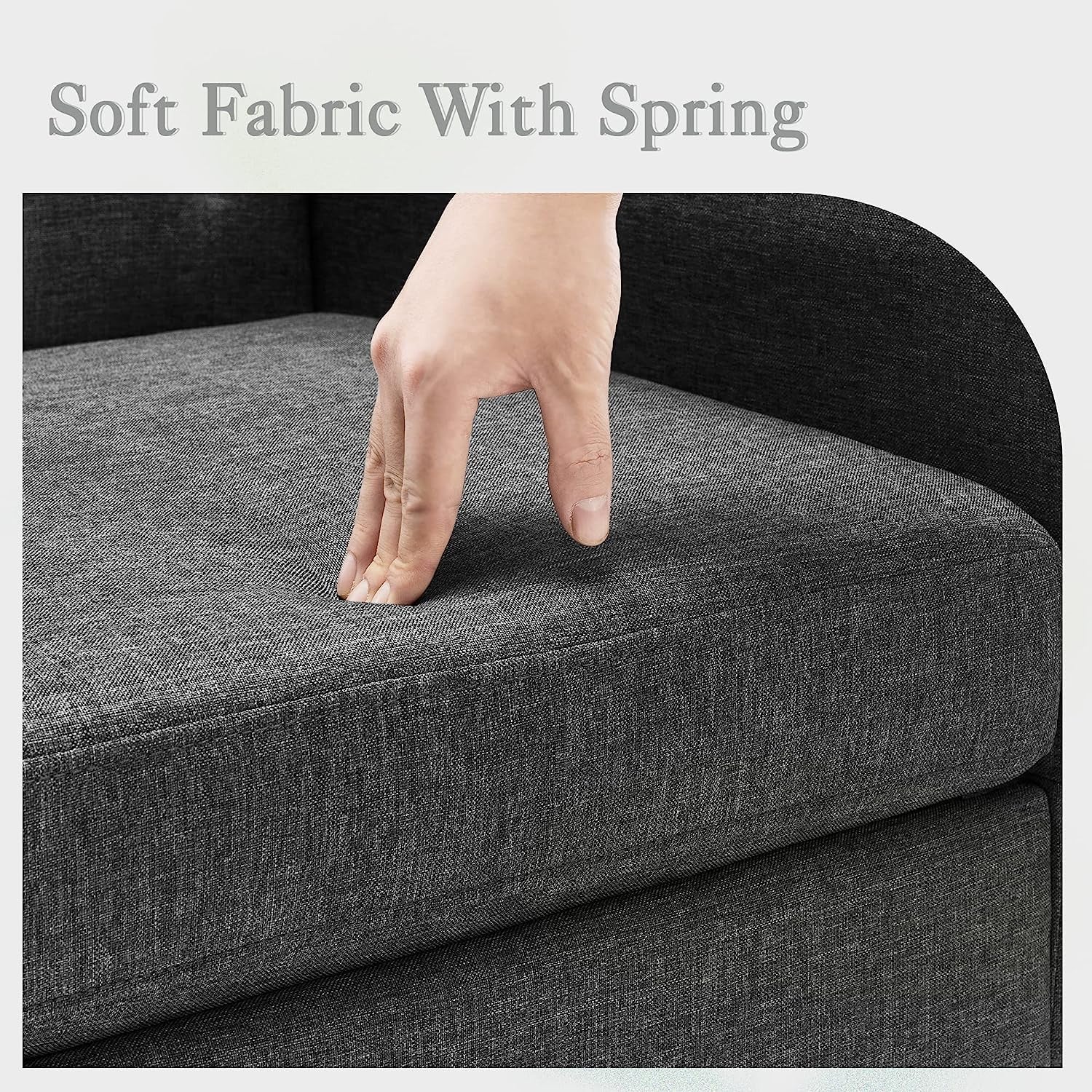 Modern Gray Linen Accent Armchair For Living Room Furniture