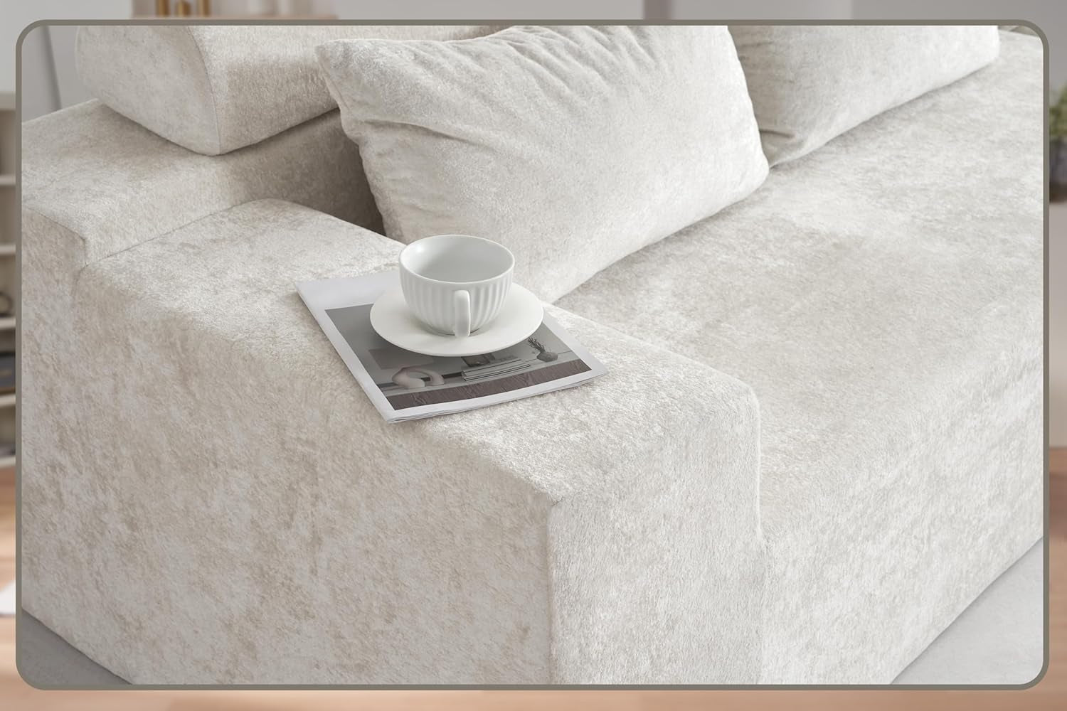 Modern L Shape Sectional Couch With Deep Seating