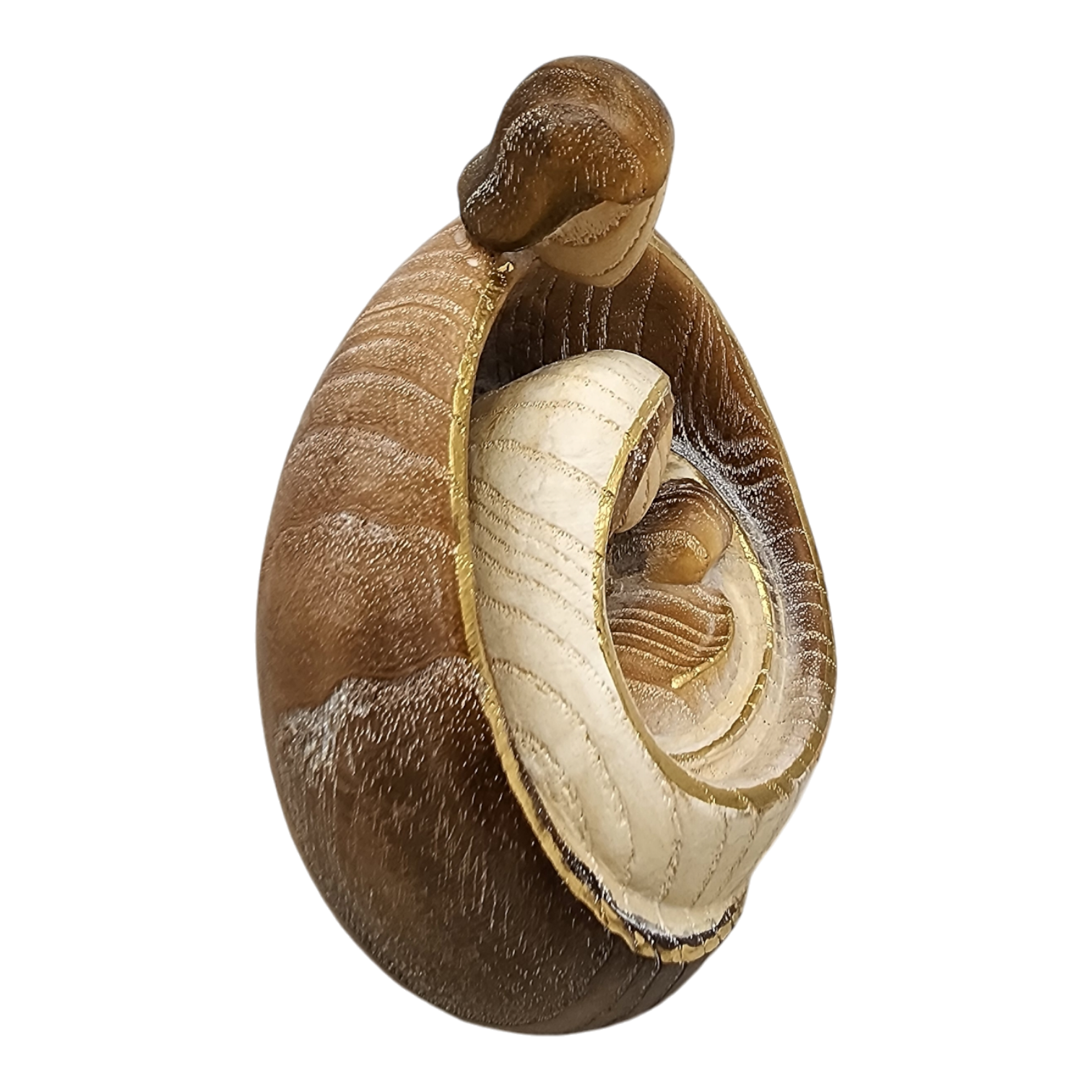 Modern Style Holy Family Carved Nativity - Ash Wood - 4.5 Inch