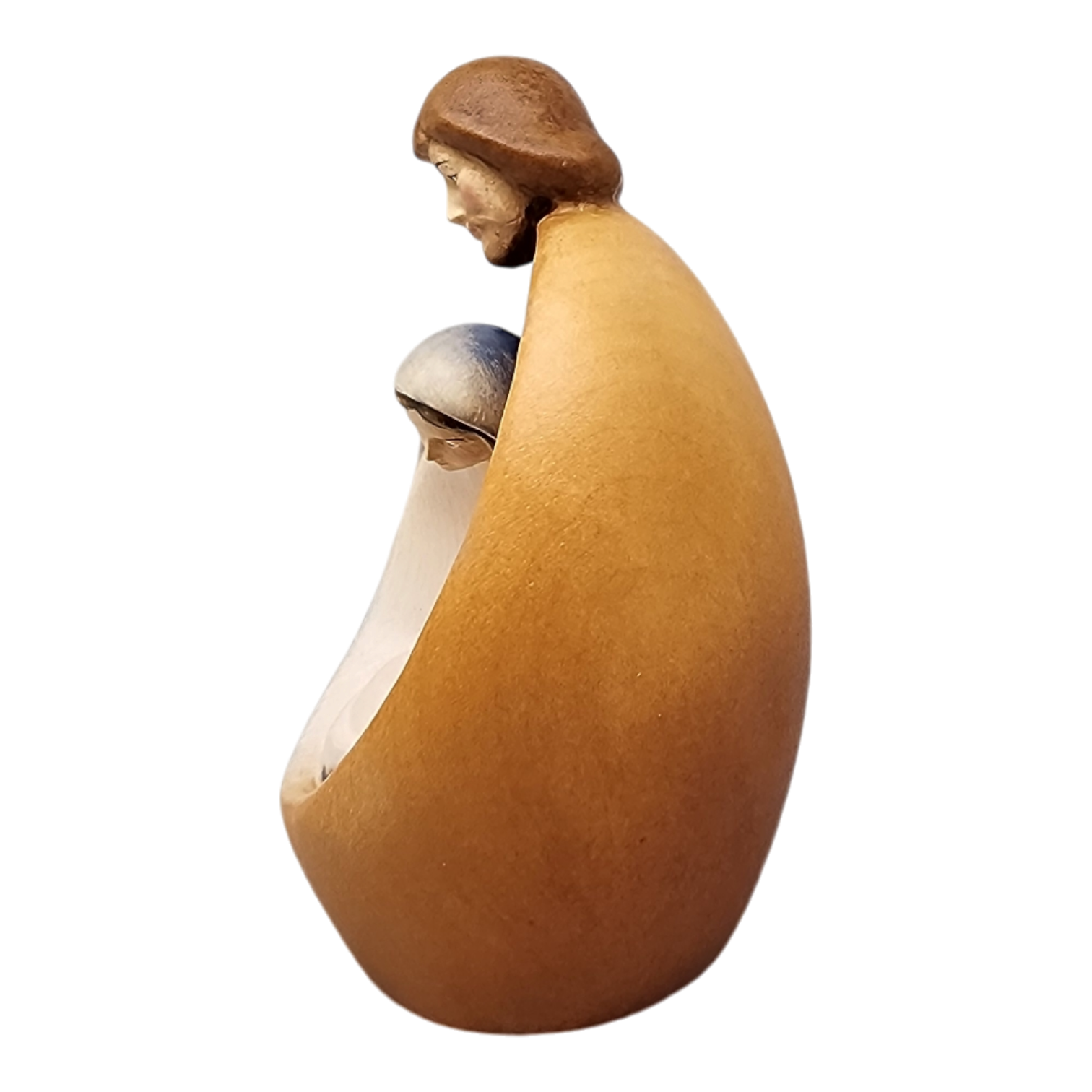 Modern Style Holy Family Carved Nativity - Color - 6 Inch - with Faces