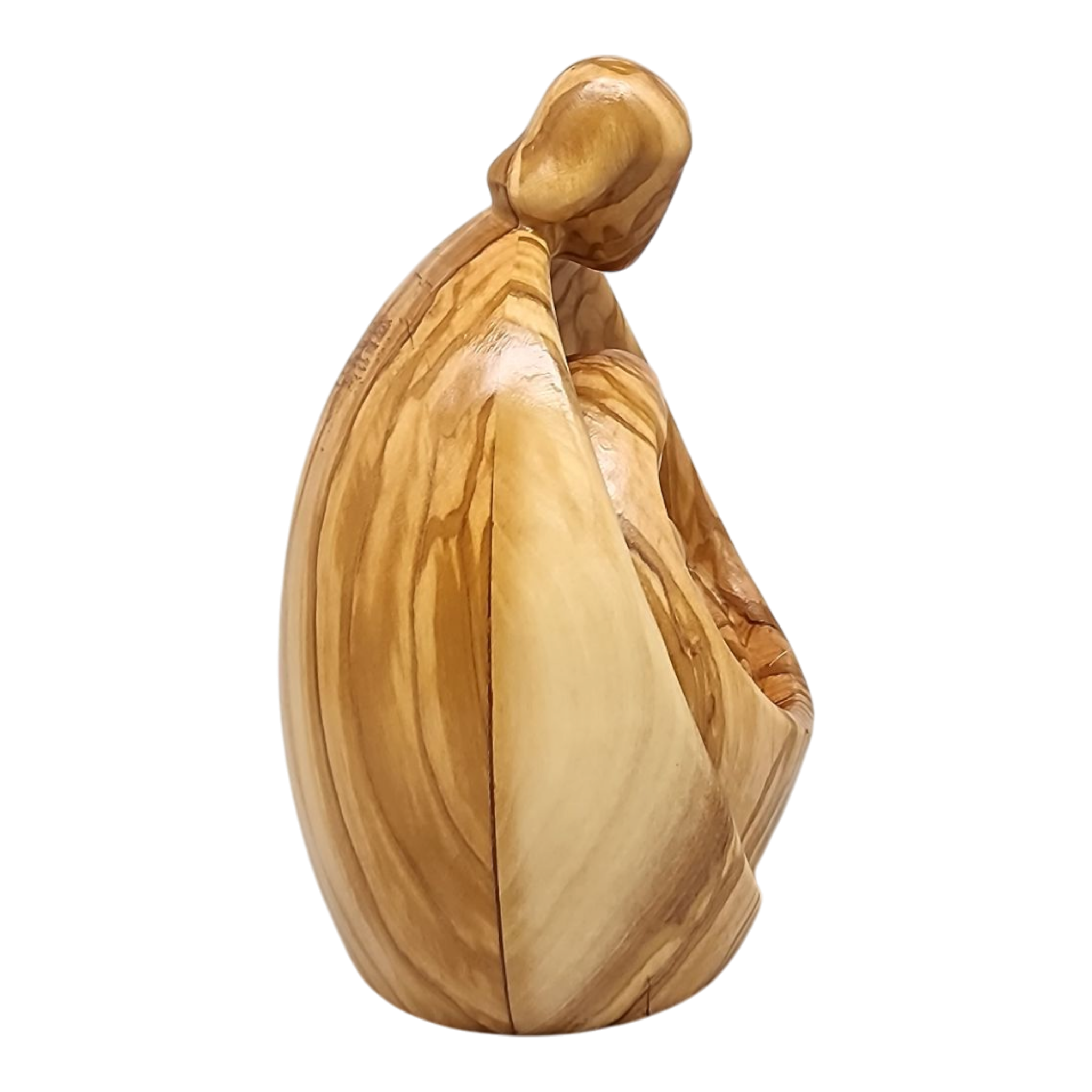 Modern Style Holy Family Carved Nativity - Olive Wood - 6.75 Inch