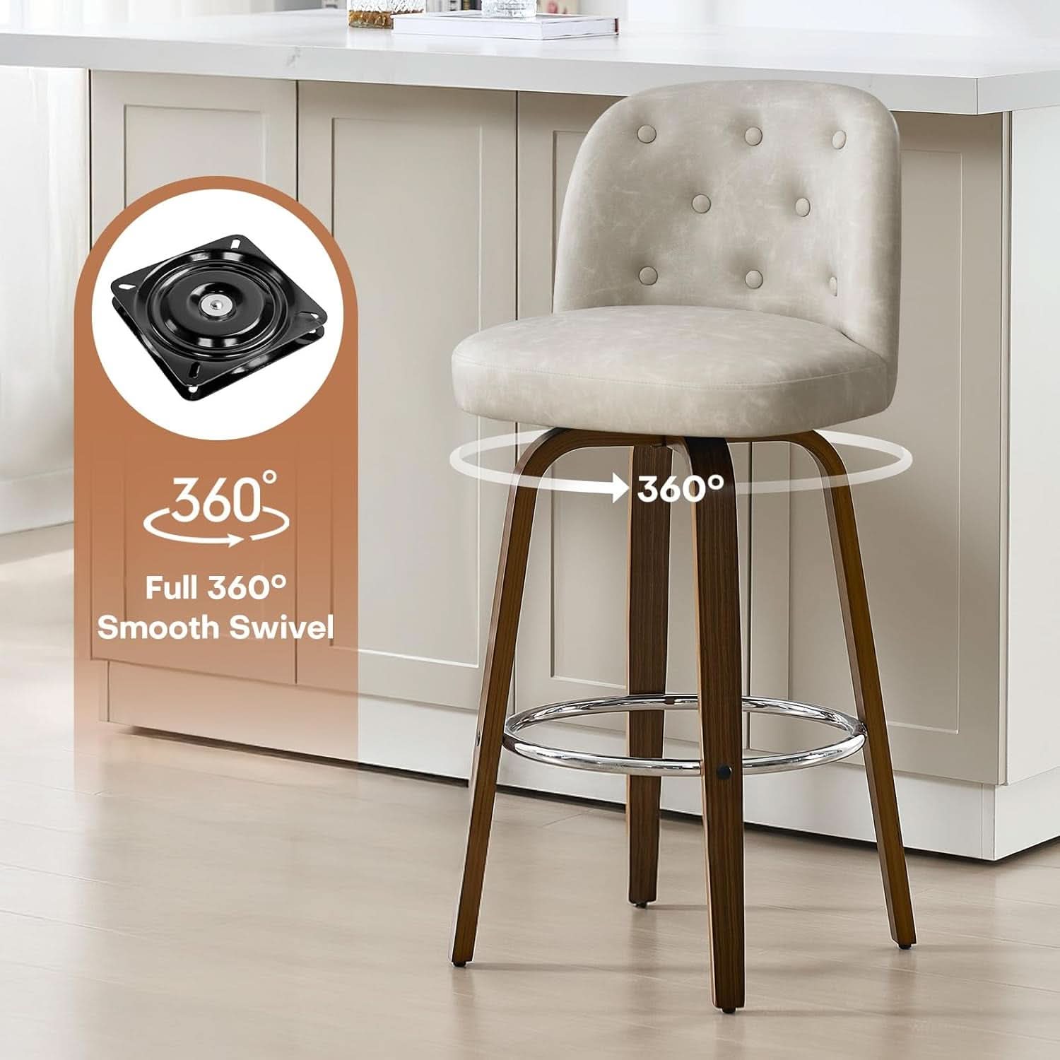 Modern Swivel Bar Stools Set of Two Stylish Design