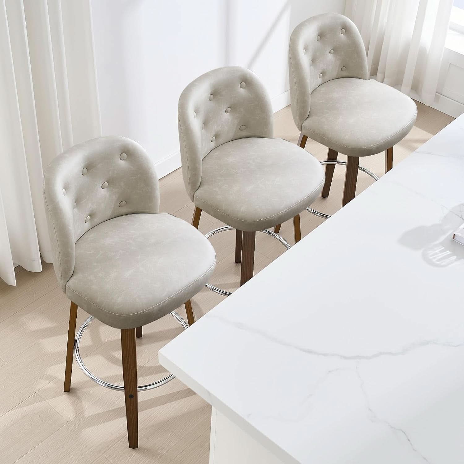 Modern Swivel Bar Stools Set of Two Stylish Design