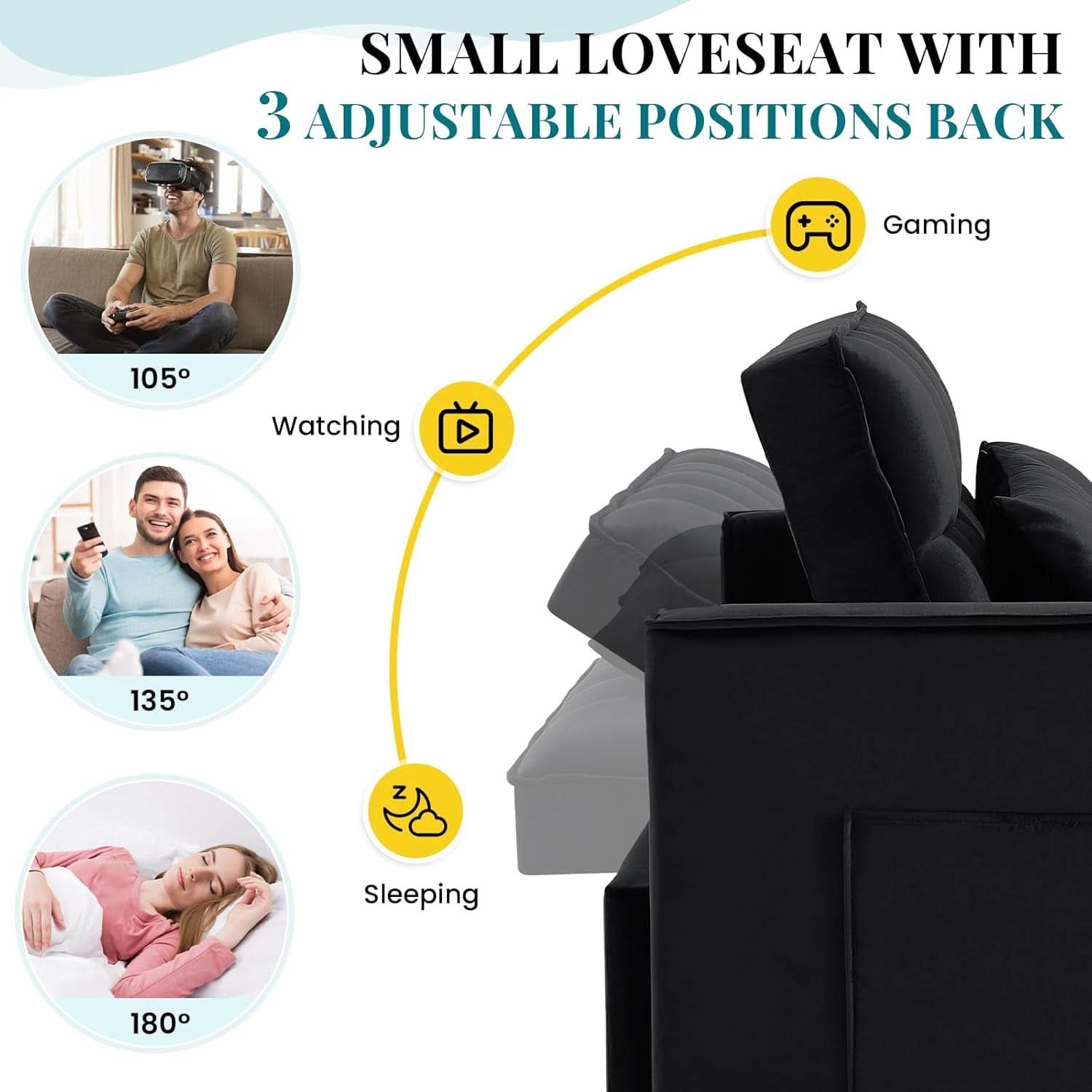 Modern Velvet 3 in 1 Convertible Sleeper Sofa Bed