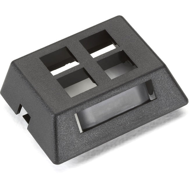 Modular Furniture Wallplate - 4-Port, Black, Taa