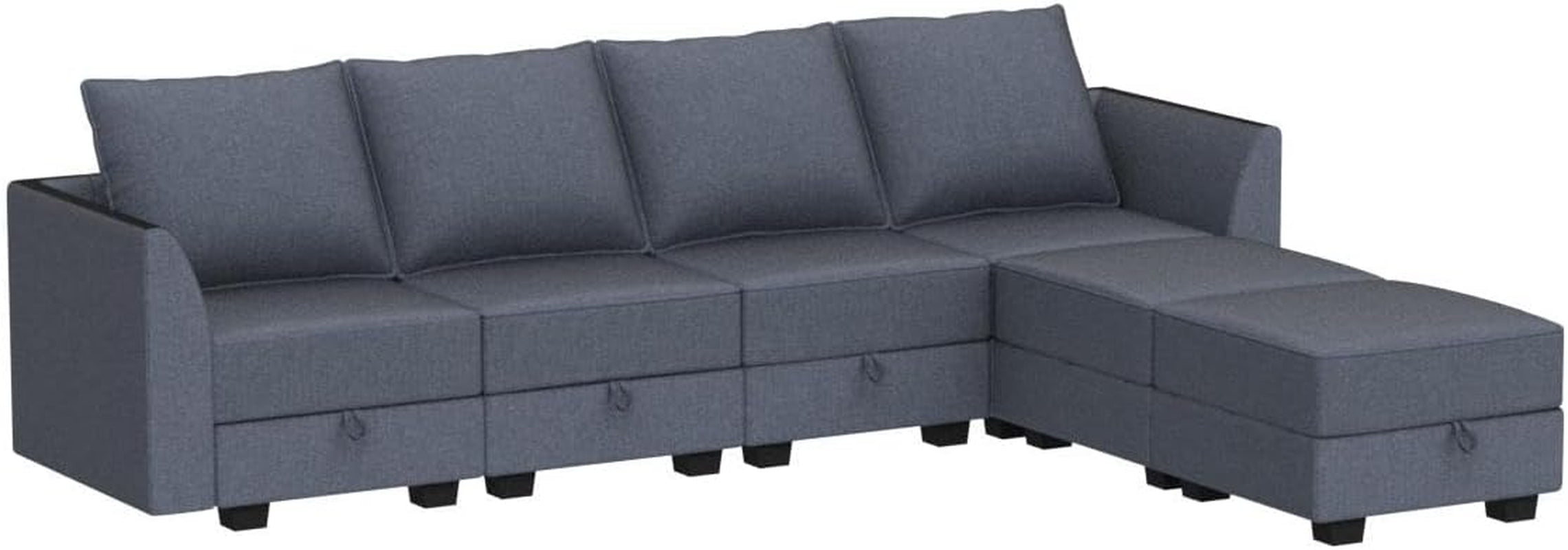 Modular Sectional Sofa With Storage Chaise For Living Room