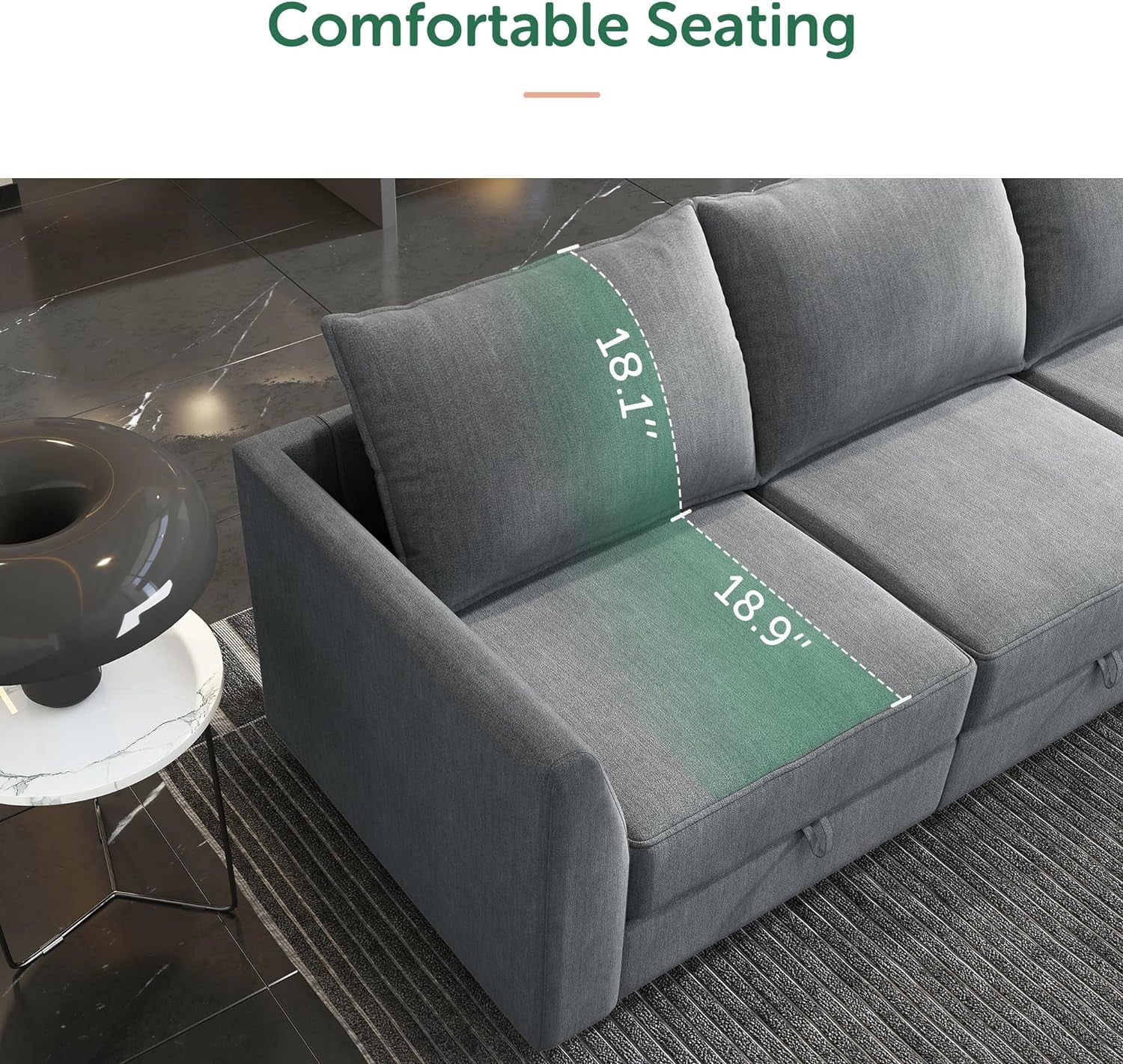 Modular Sectional Sofa With Storage Chaise For Living Room