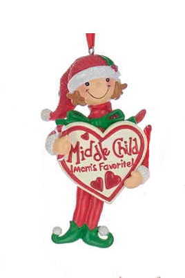 Mom's Favorite Child Ornament - Girl - Middle Child