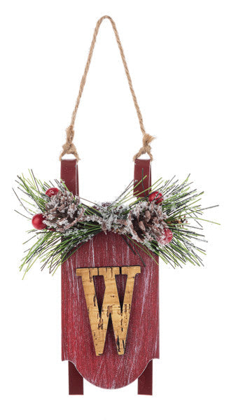 Monogram Sled Ornament -
