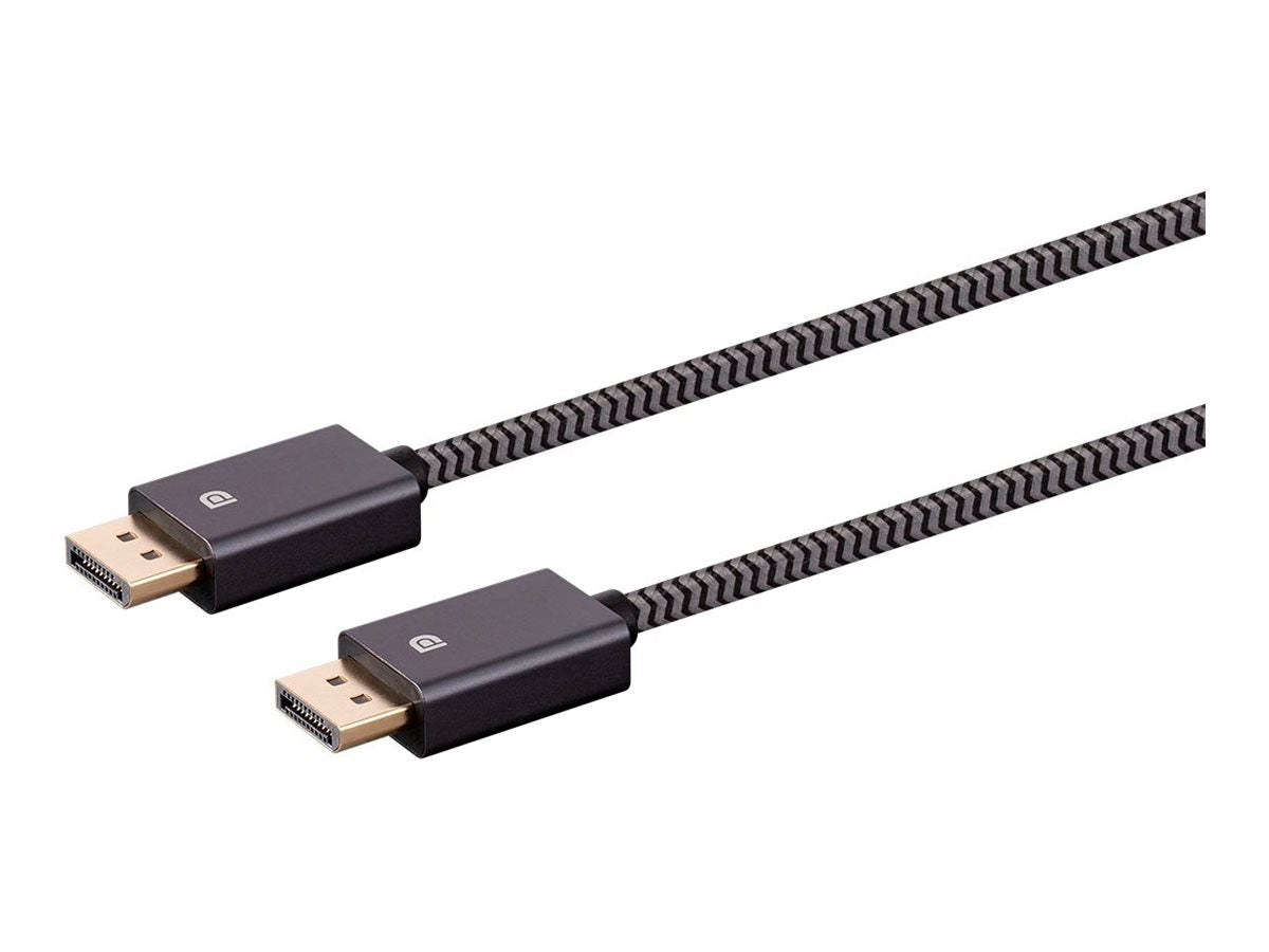 Monoprice EasyPlug - DisplayPort cable - DisplayPort (M) to DisplayPort (M) - DisplayPort 1.4 - 6 ft - 4K120Hz support, 8K60Hz support - gray