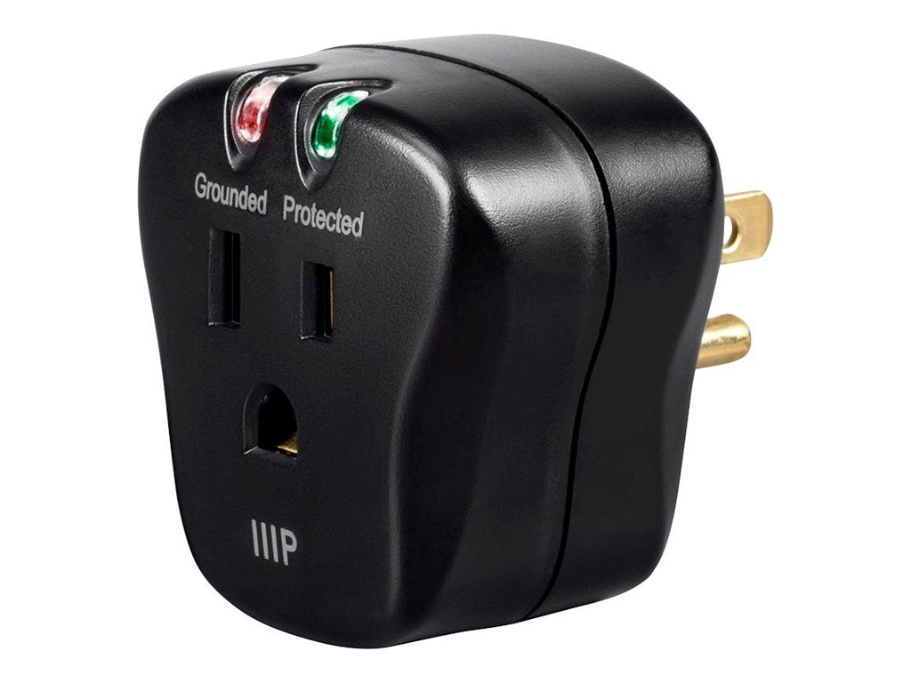 Monoprice Obsidian Series - Surge protector - portable, mini - AC 120 V - output connectors: 1