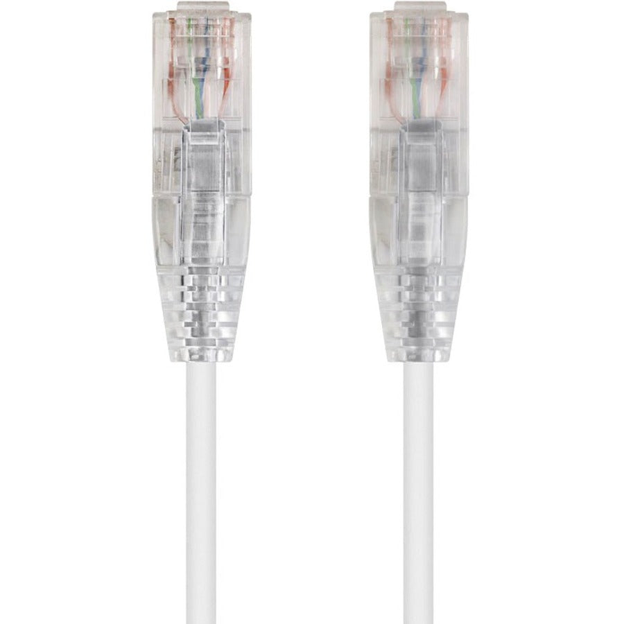 Monoprice SlimRun Cat6 28AWG UTP Ethernet Network Cable, 6-inch White - 6" Category 6