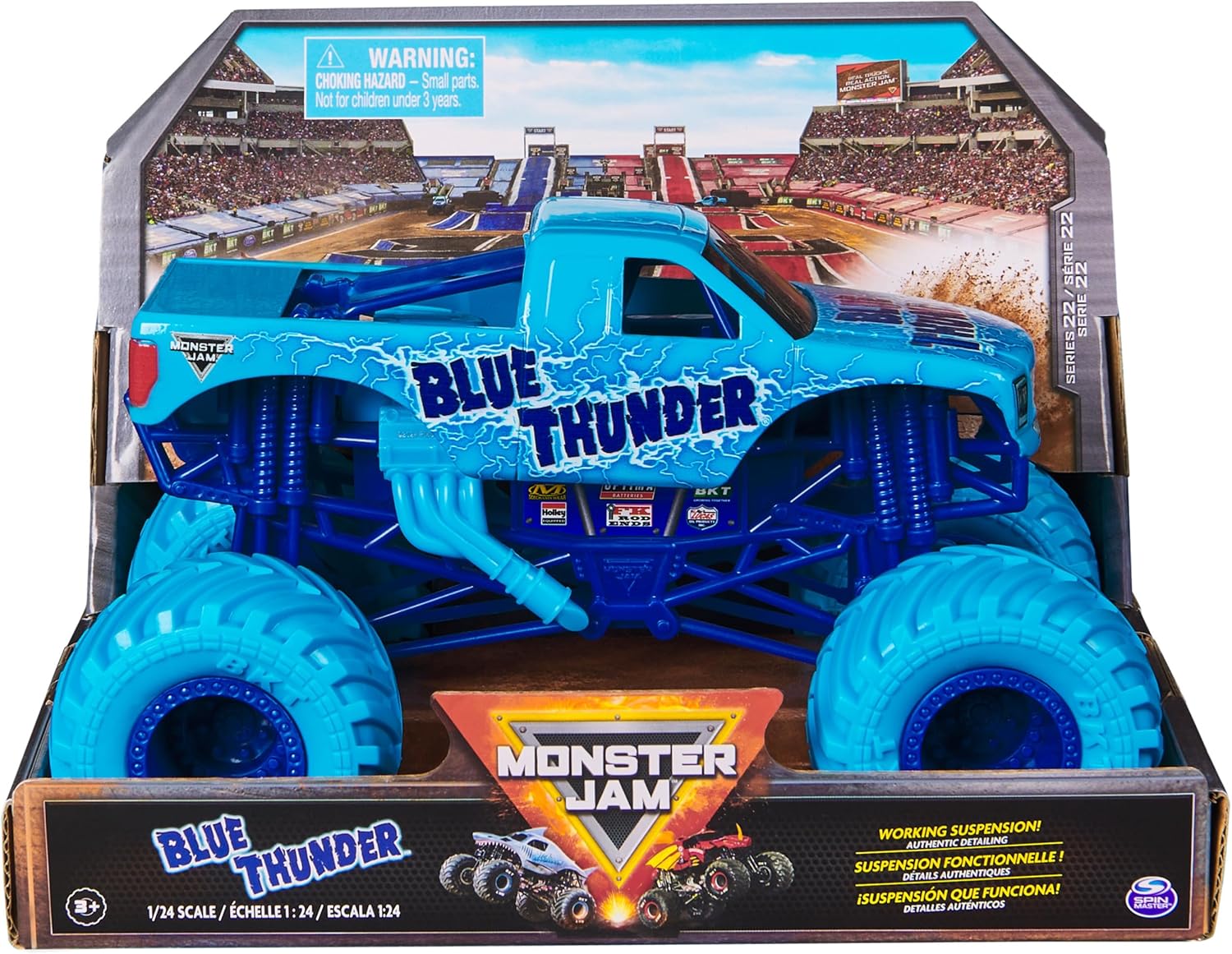 Monster Jam 1:24 Scale Monster Truck - Blue Thunder
