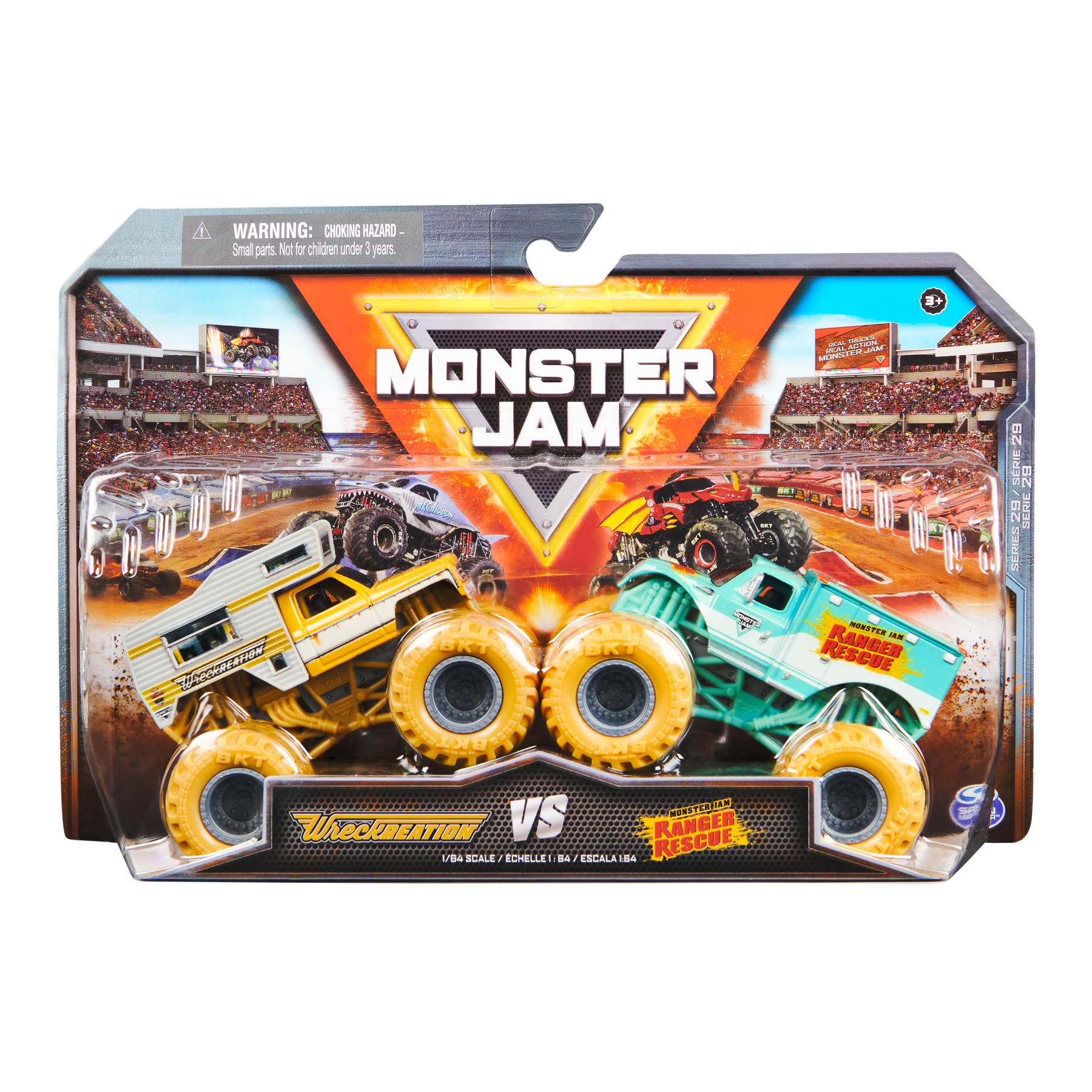 Monster Jam - 1:64 scale die-cast 2-Pack - Wreckreation VS Ranger Rescue