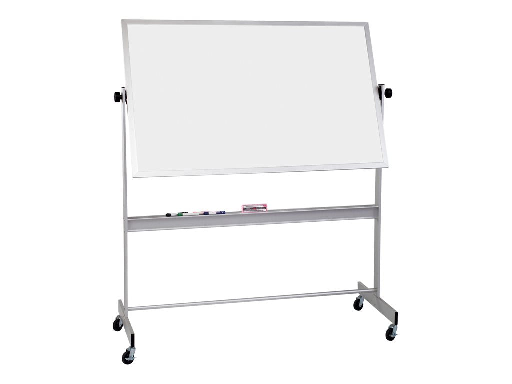 MooreCo Deluxe - Whiteboard - floor-standing - 48.03 in x 96.06 in - porcelain steel - non-magnetic - double-sided - reversible 668AH-DD
