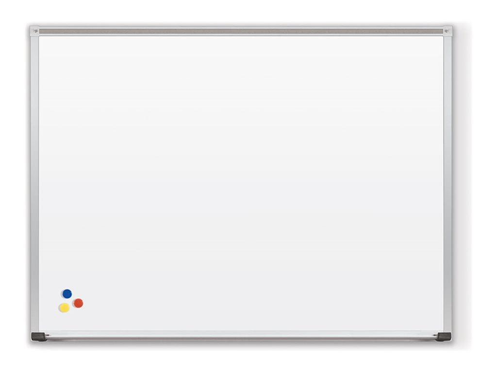 MooreCo Deluxe - Whiteboard - wall mountable - 48 in x 192 in - MDF, porcelain steel - magnetic - low gloss white 202AP-26