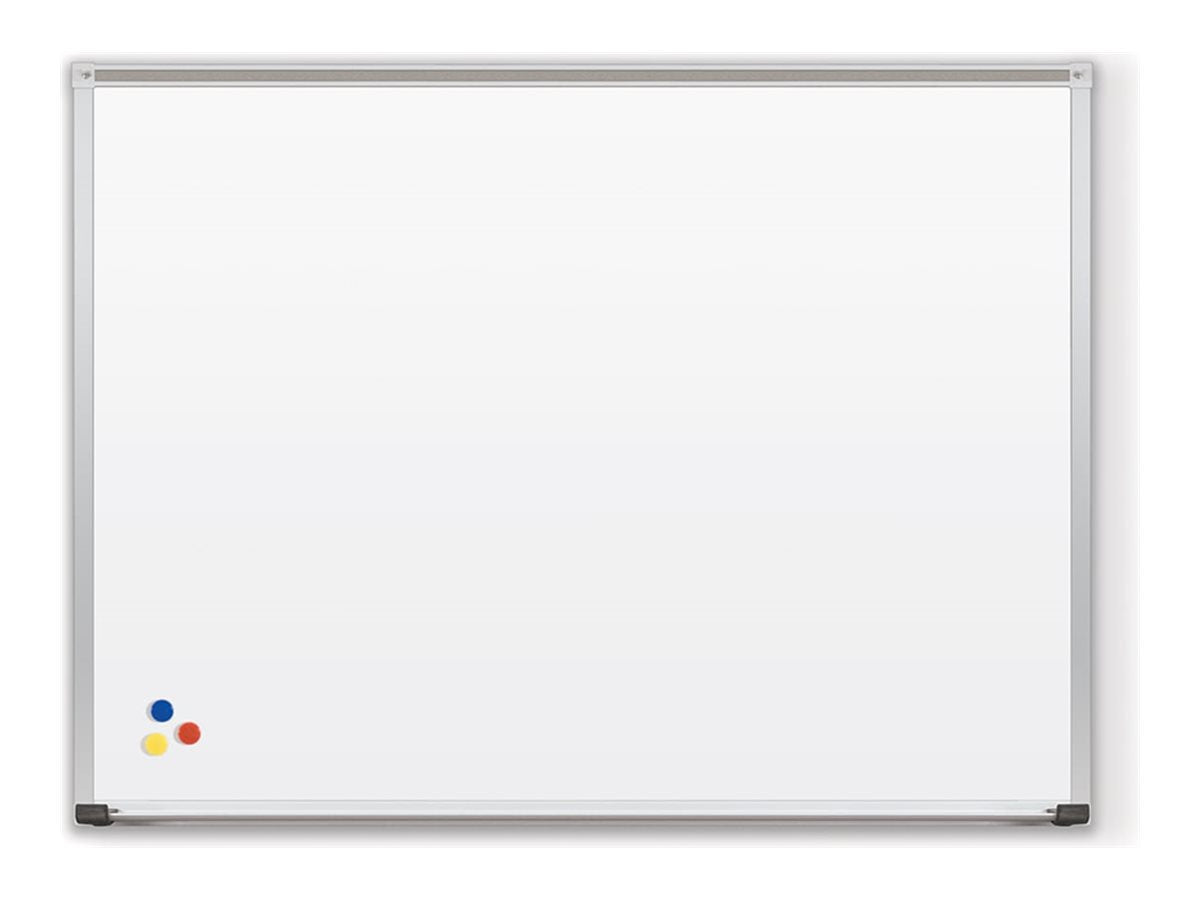 MooreCo Deluxe - Whiteboard - wall mountable - 48 in x 192 in - MDF, porcelain steel - magnetic - low gloss white 202AP-26