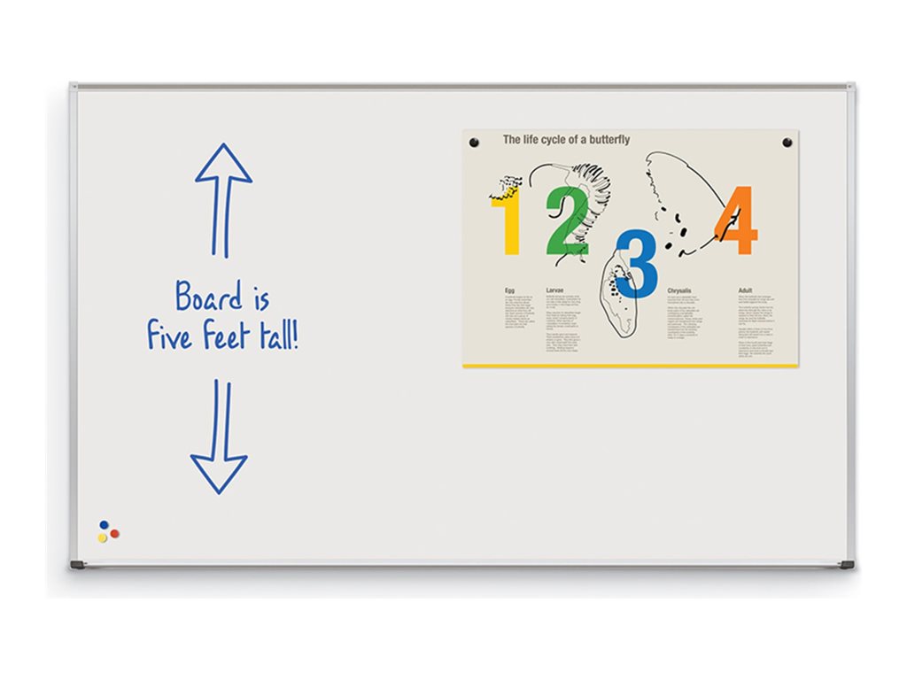 MooreCo El Grande - Whiteboard - wall mountable - 127 x 203 mm - porcelain steel - magnetic - low gloss white 202AJ-26