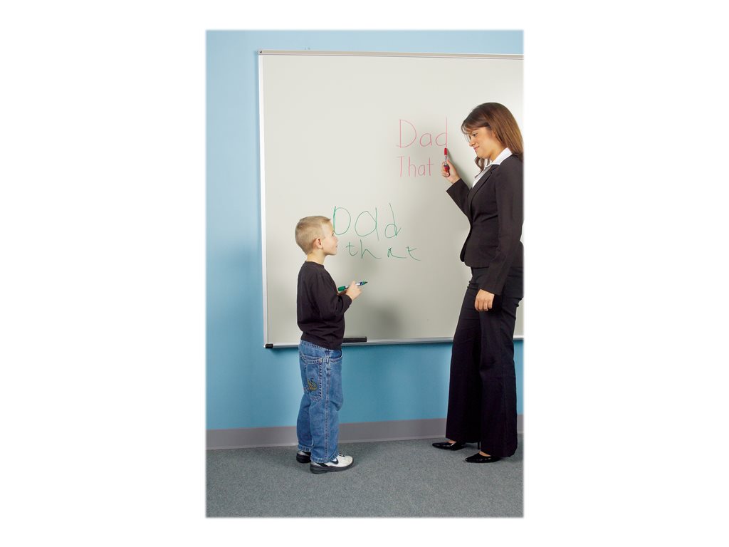 MooreCo El Grande - Whiteboard - wall mountable - 60 in x 192.01 in - porcelain steel - magnetic - off white - aluminum frame 202AQ-25