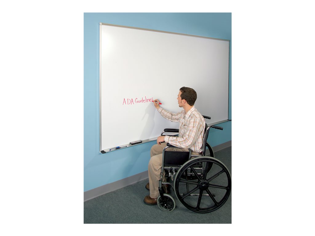 MooreCo El Grande - Whiteboard - wall mountable - 60 in x 192.01 in - porcelain steel - magnetic - off white - aluminum frame 202AQ-25