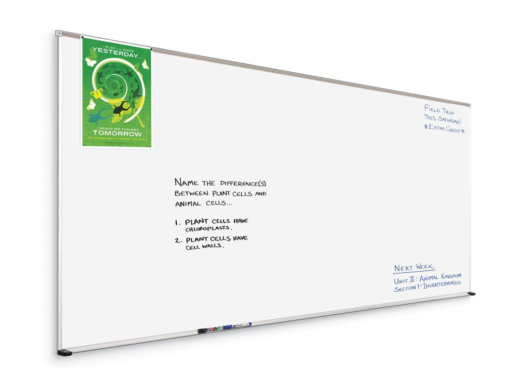 MooreCo El Grande - Whiteboard - wall mountable - 60 in x 192.01 in - porcelain steel - magnetic - off white - aluminum frame 202AQ-25