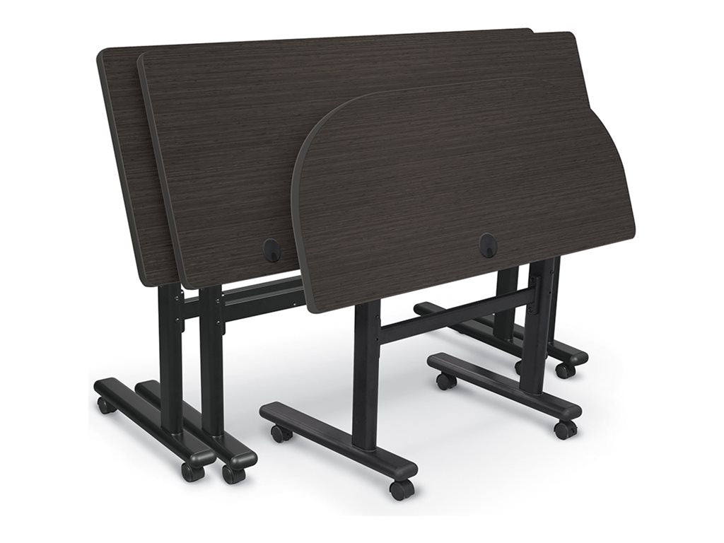 MooreCo - Sit/standing desk - mobile - rectangular - asian night - black base 90316-7949-BK