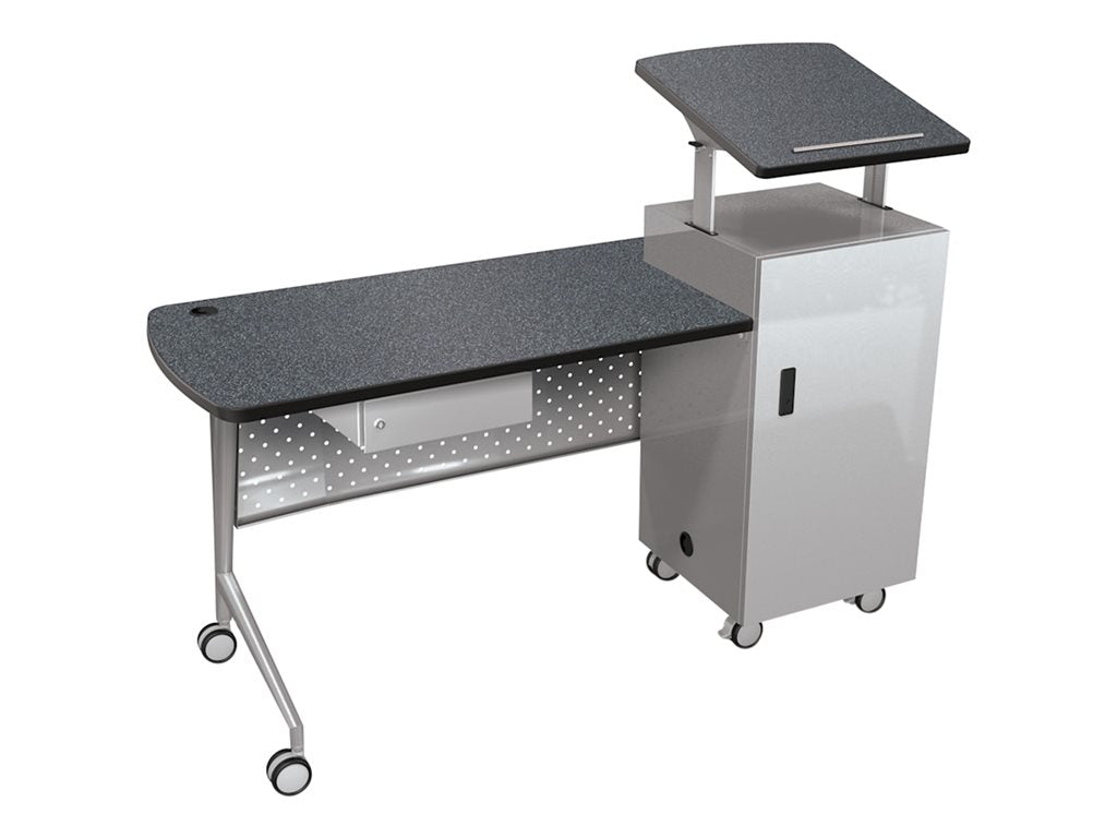 MooreCo Trend Podium - Lectern desk combo - mobile - gray nebula 58229-4622-PL