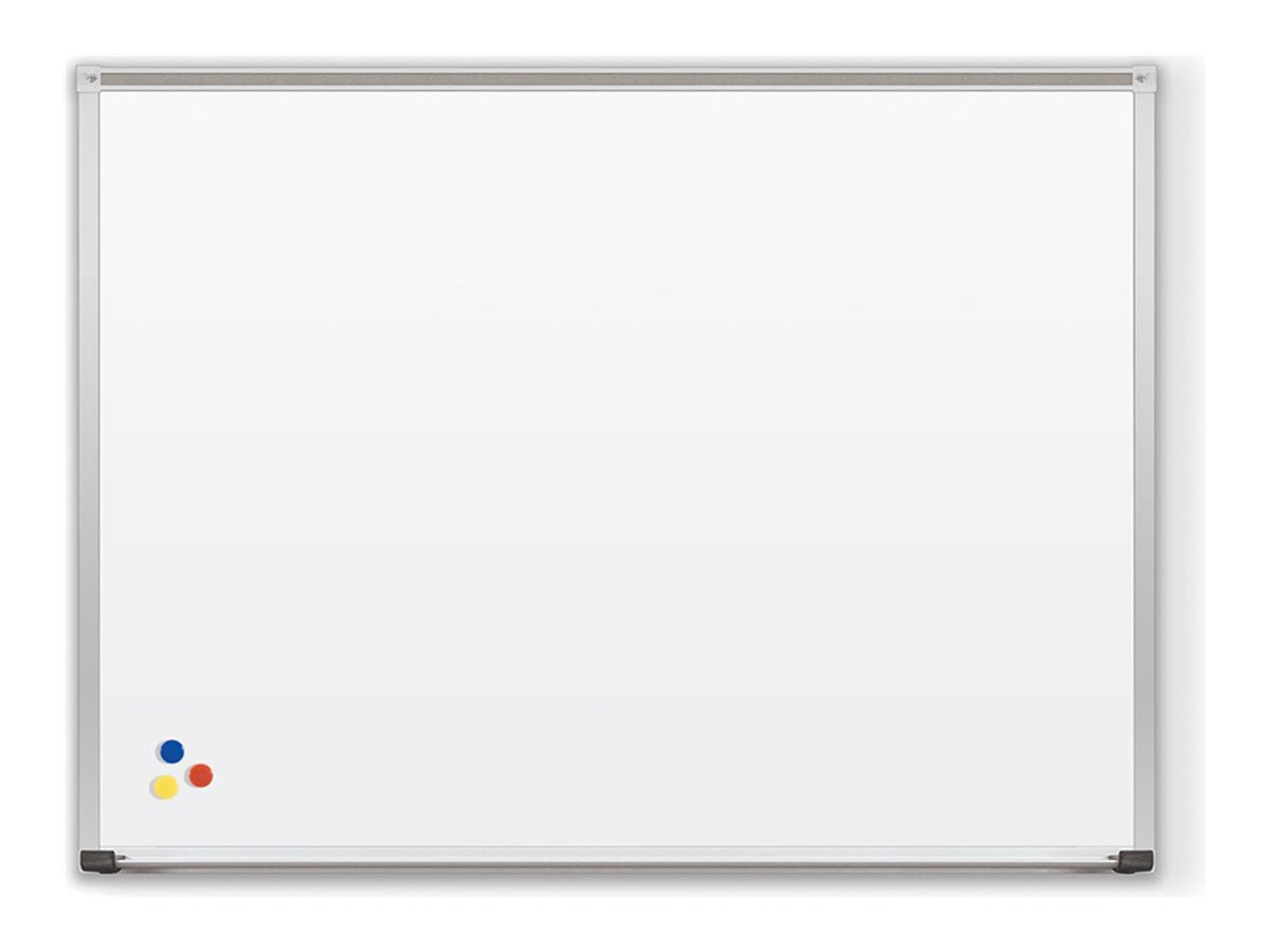 MooreCo - Whiteboard - wall mountable - 48 in x 144.02 in - porcelain steel - magnetic - low gloss white 202AM-26