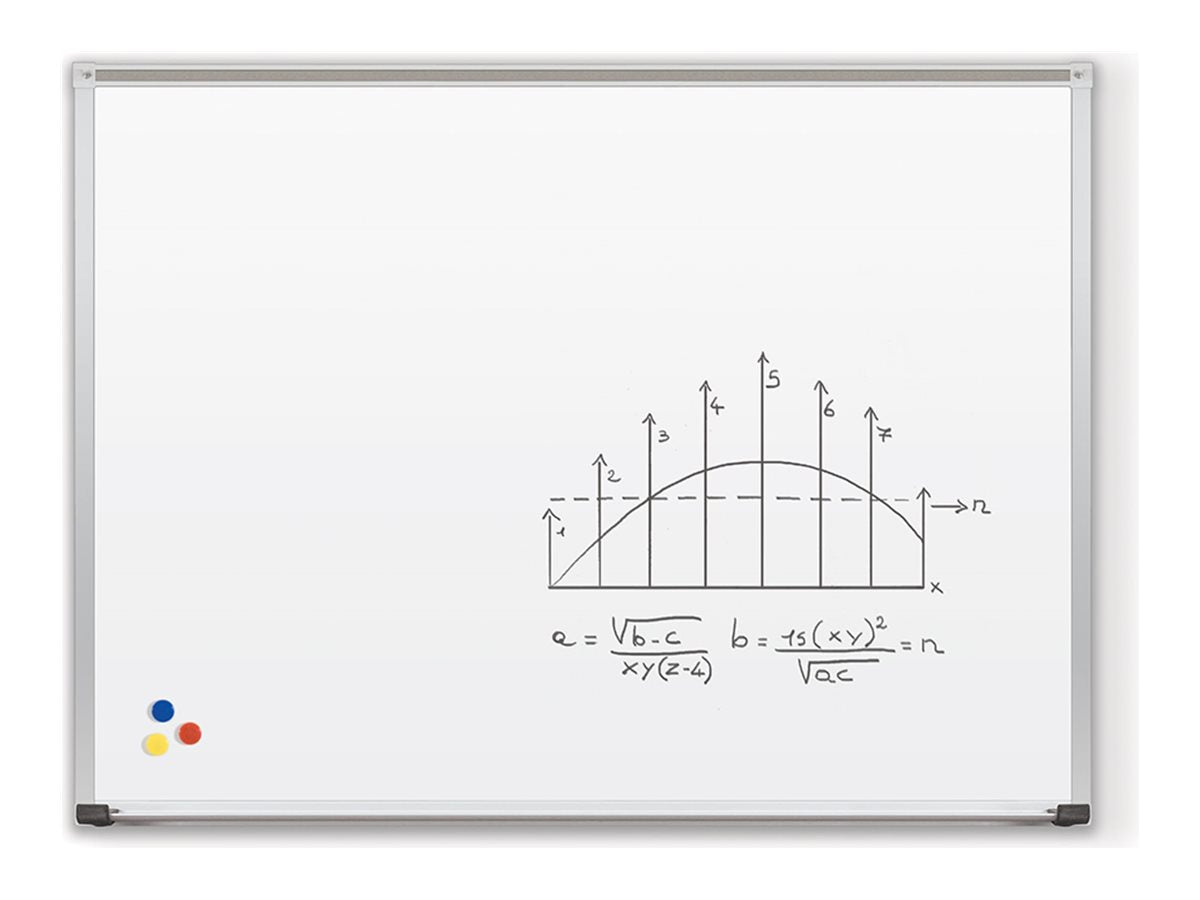 MooreCo - Whiteboard - wall mountable - 48 in x 60 in - porcelain steel - magnetic - low gloss white 202AF-26