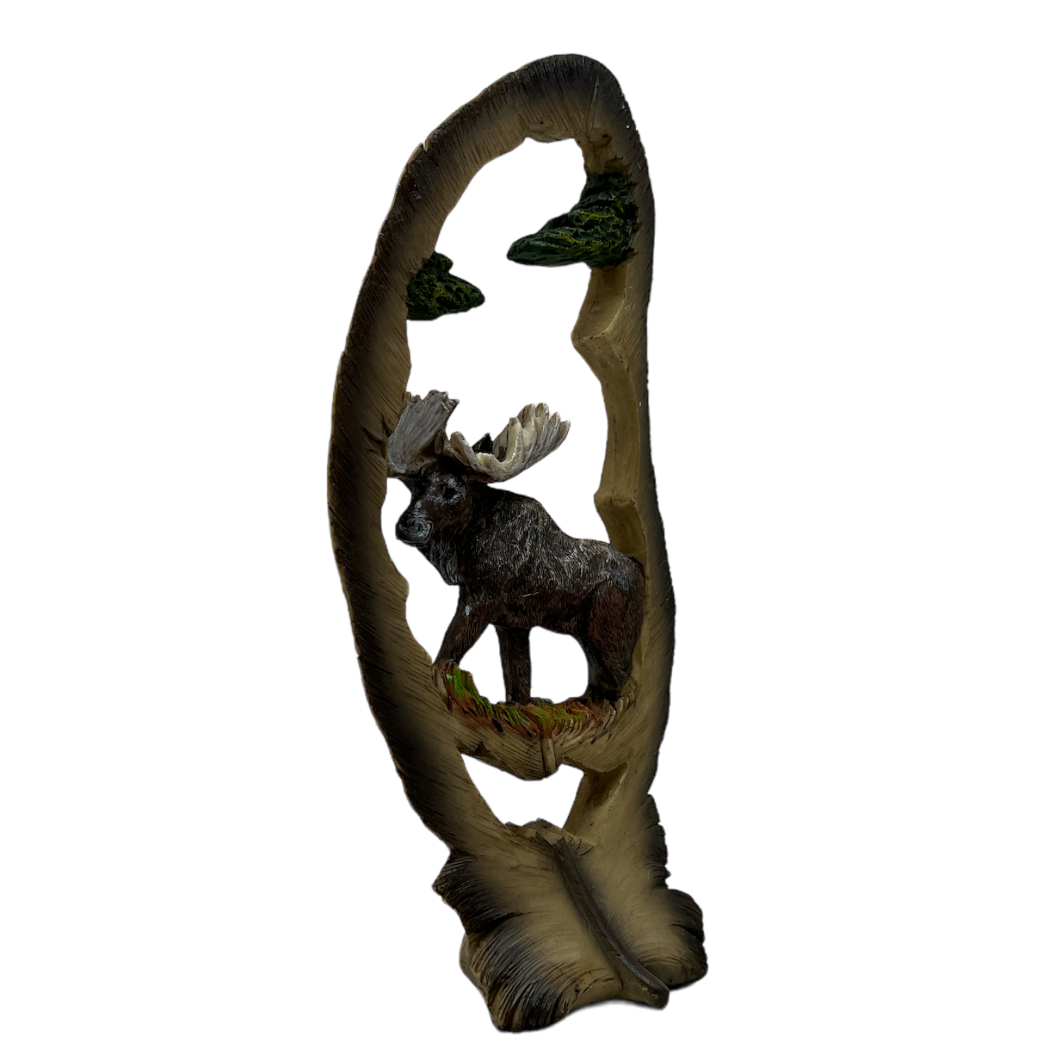Moose In Feather Figurine