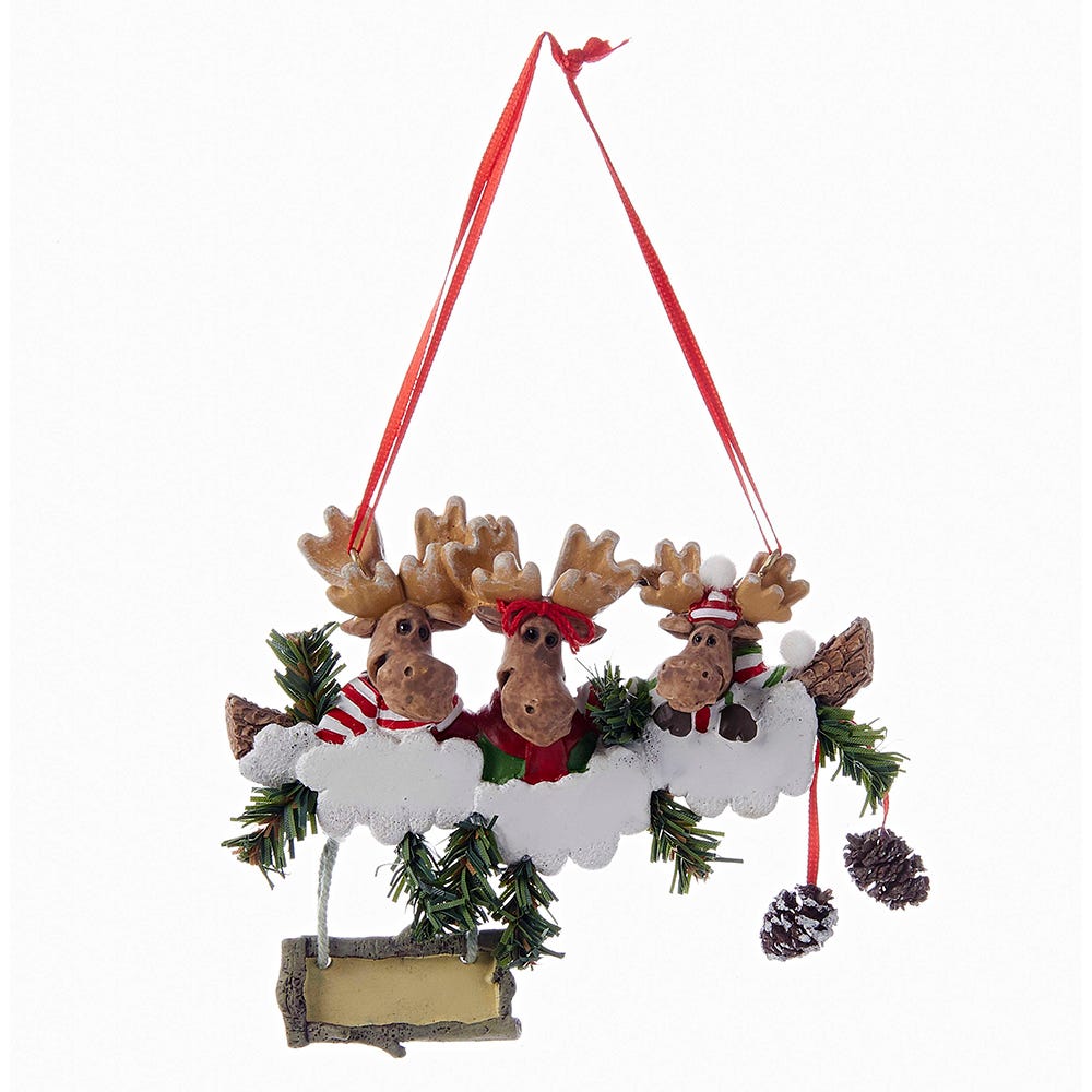 Moose Ornament For Personalization - Family of 3