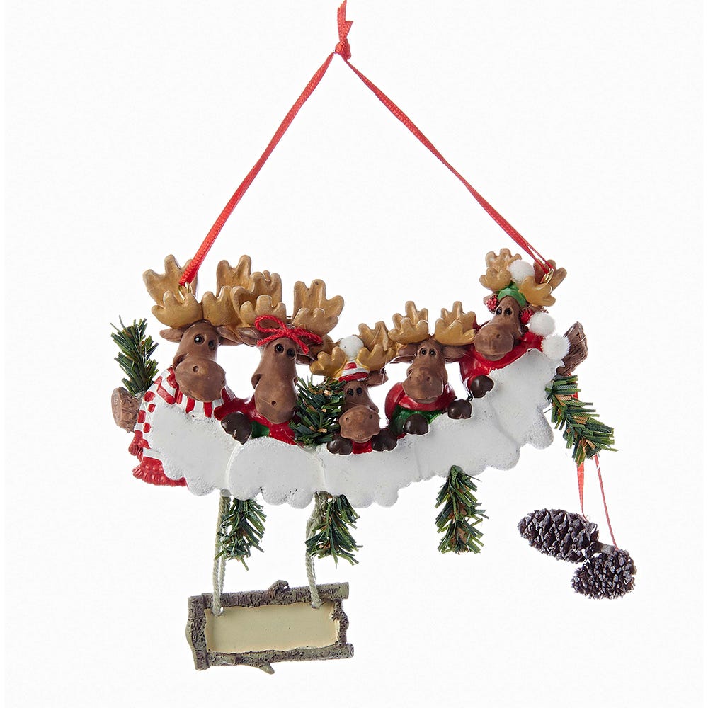 Moose Ornament For Personalization - Family of 5