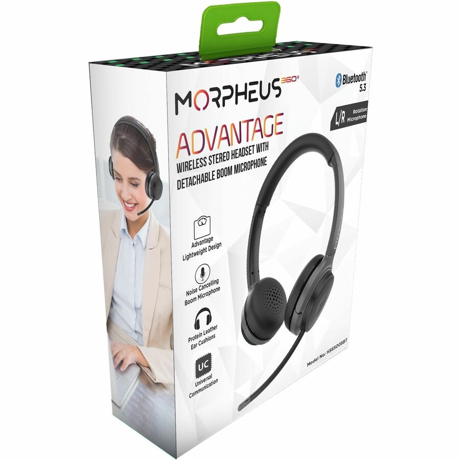 Morpheus 360 Advantage Stereo Wireless Headset with Detachable Boom Microphone -