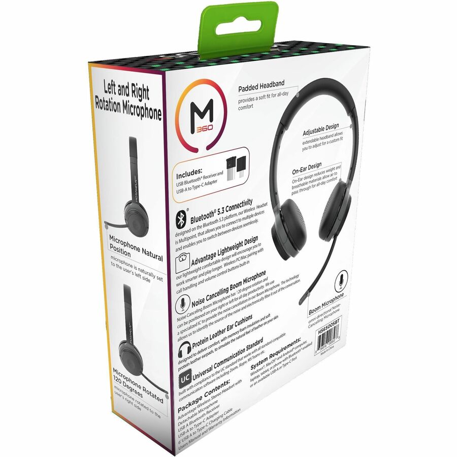 Morpheus 360 Advantage Stereo Wireless Headset with Detachable Boom Microphone -