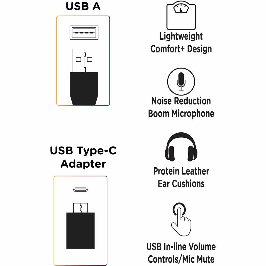 Morpheus 360 Connect USB Stereo UC Headset with Boom Microphone - Noise Reduction Mic -