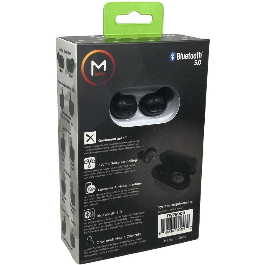 Morpheus 360 Pulse 360 True Wireless Earbuds - Wireless In-Ear Headphones - Qualcomm&reg; aptX&trade; Immersive Sound - TW7500B