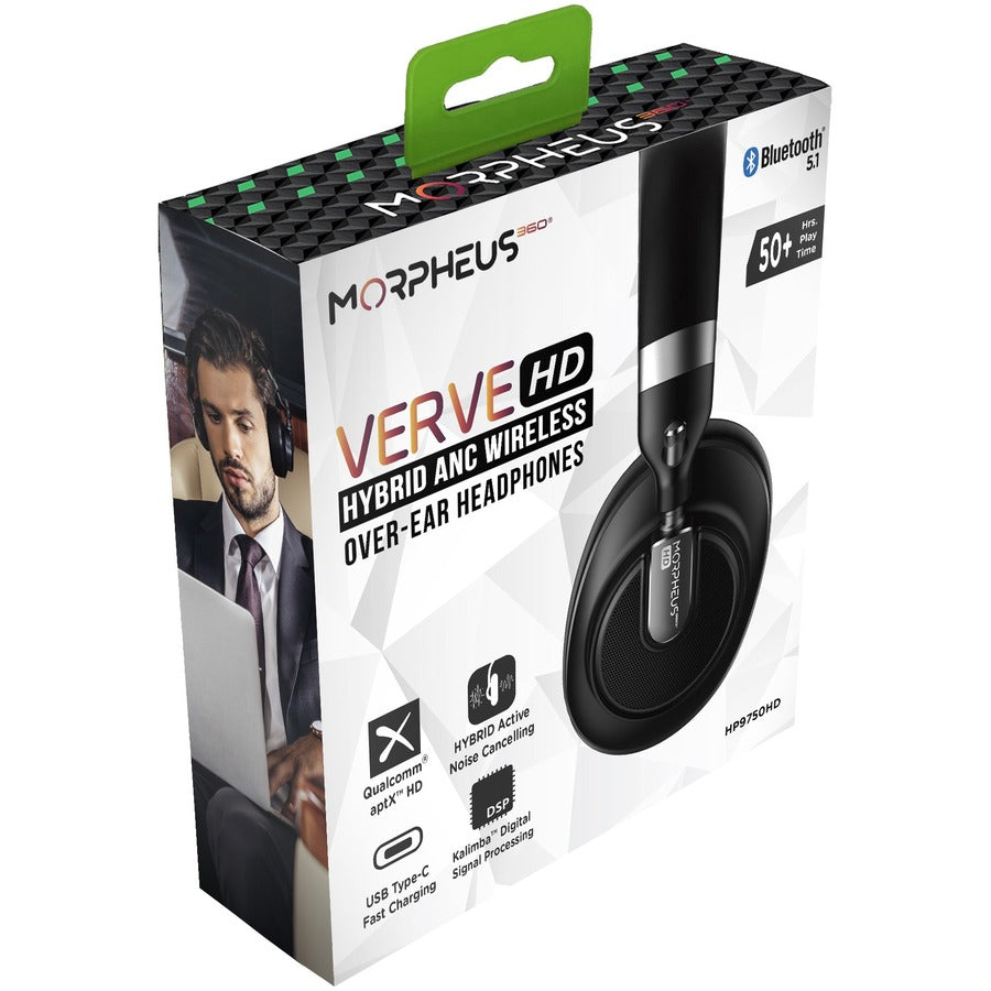 Morpheus 360 Verve HD Hybrid ANC Wireless Noise Cancelling Headphones - 50 Hour Battery | TecISoft HP9750HD